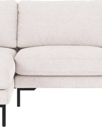 Chaiselongsofa Lounge Sofa Rowico Corwin Venstrevendt 270x160x83 Greg White Polyester Med Sort Metalstel på Afbetaling
