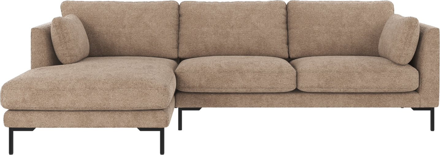Chaiselongsofa Venstrevendt Sofa Med Chaiselong Rowico Corwin Grå Beige Robin Stof Sorte Metalben på Afbetaling