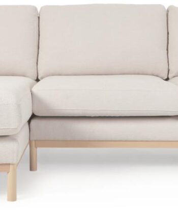 Chaiselongue Sofa Kave Home Mihaela Personers Venstrevendt Hvid Fleece Med Genanvendt Pet Aftageligt Betræk på Afbetaling