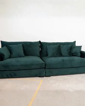 Chelsey Flydersofa  Personers Sofa Grøn Velour på Afbetaling