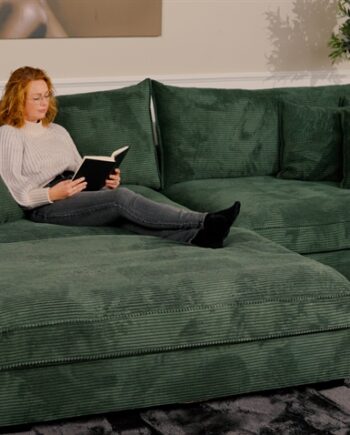 Chelsey Flydersofa  Personers Sofa  Mosgrøn Fløjl på Afbetaling