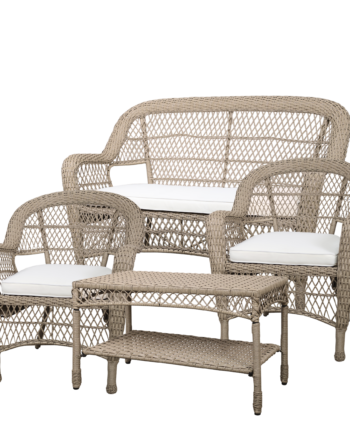 Chic Antique Havesæt Flet Bord Sofa Stole Inkl Hynde Natur 127 på Afbetaling