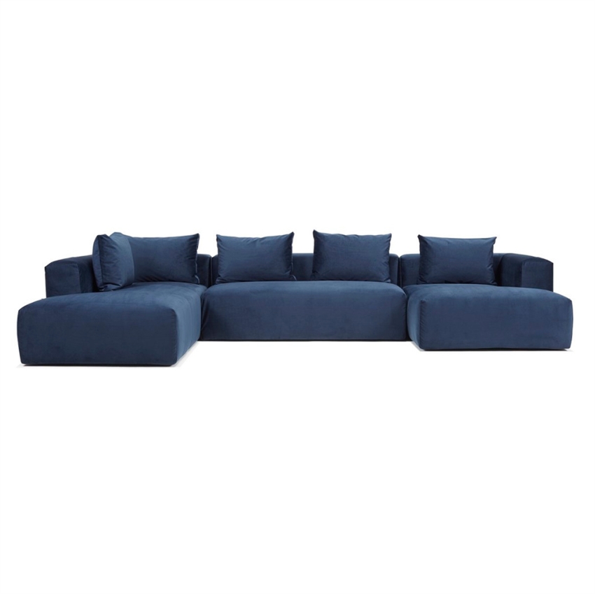 Cozy Sofa Blå Sofa Chaiselong på Afbetaling