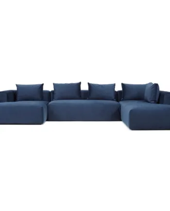 Cozy Sofa  Højrevendt Sofa Blå Stof på Afbetaling