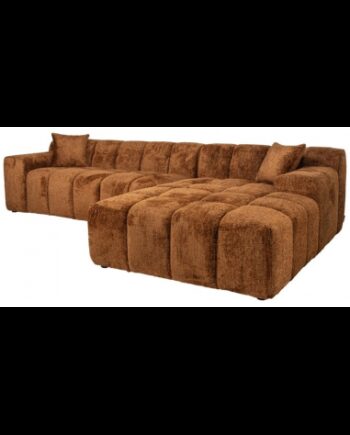 Cube Højrevendt Chaiselong Sofa Chenille 325 195 Kanel på Afbetaling