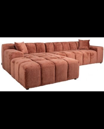 Cube Venstrevendt Chaiselong Sofa Chenille 325 195 Rødrosa på Afbetaling