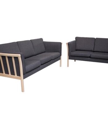 Denver Sofasæt  Grå Stof Lakeret Bøg på Afbetaling