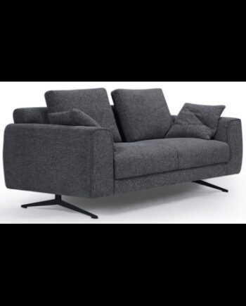 Detro Personers Sofa Metal Polyester B176 Sort Mørkegrå på Afbetaling