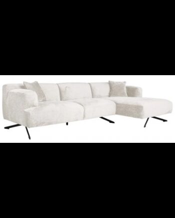 Donovan Højrevendt Chaiselong Sofa Chenille 300 148 Sort Creme på Afbetaling