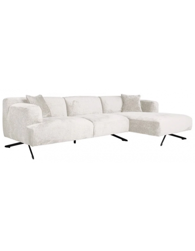 Donovan Højrevendt Chaiselong Sofa Chenille 300 148 Sort Creme på Afbetaling