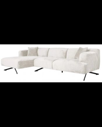 Donovan Venstrevendt Chaiselong Sofa Chenille 300 148 Sort Creme på Afbetaling