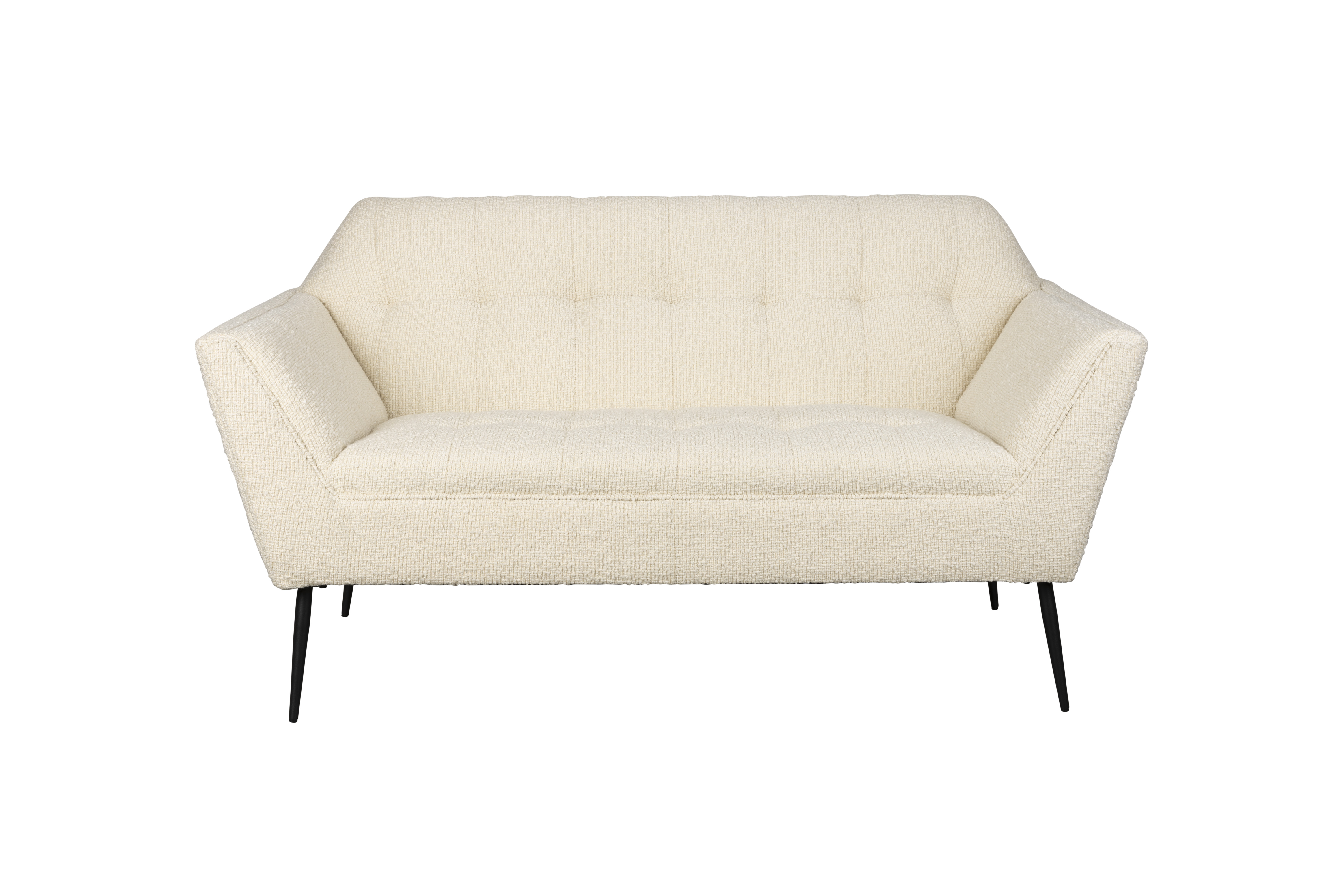 Dutchbone Kate Pers Sofa Beige Boucl Stof Sort Jern på Afbetaling