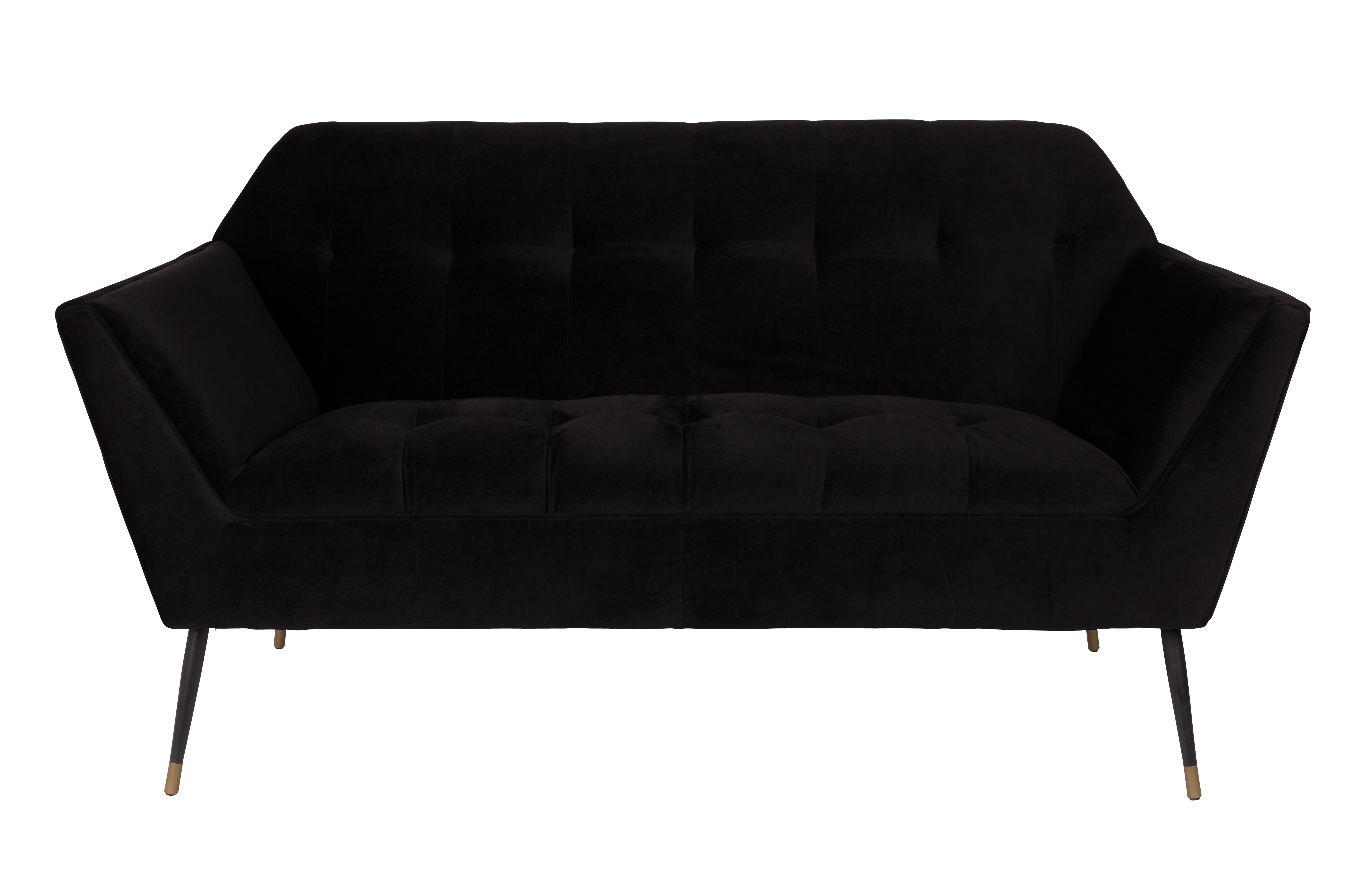 Dutchbone Kate Pers Sofa Sort Fløjl Stof Sort Jern på Afbetaling