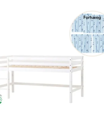 Eco Dream Halvhøj Seng Delbar Hvid 70x160 Med Forhæng Blå på Afbetaling