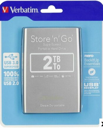 Ekstern Harddisk Verbatim Store Sølv Sort Pak på Afbetaling