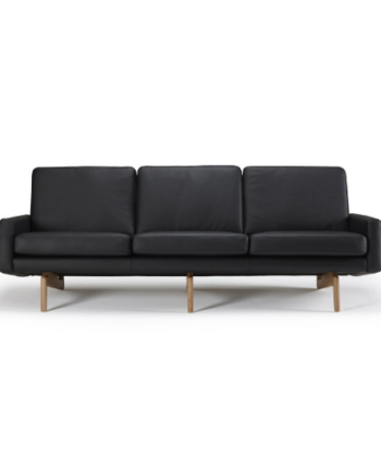 Eneba Sofa  Personers Sort Læder Sofa på Afbetaling