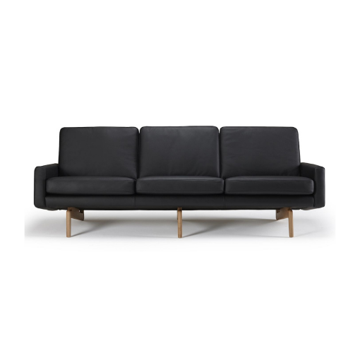 Eneba Sofa Personers Sort Læder Sofa på Afbetaling