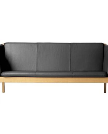 Fdb Møbler J149 Pers Sofa Sort Læder på Afbetaling