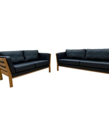 Firenze 2pers Sofa Olieret Sort Denver Læder på Afbetaling