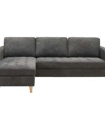 Firenze Sofa Mørkegrå Med Ben Naturtræ på Afbetaling