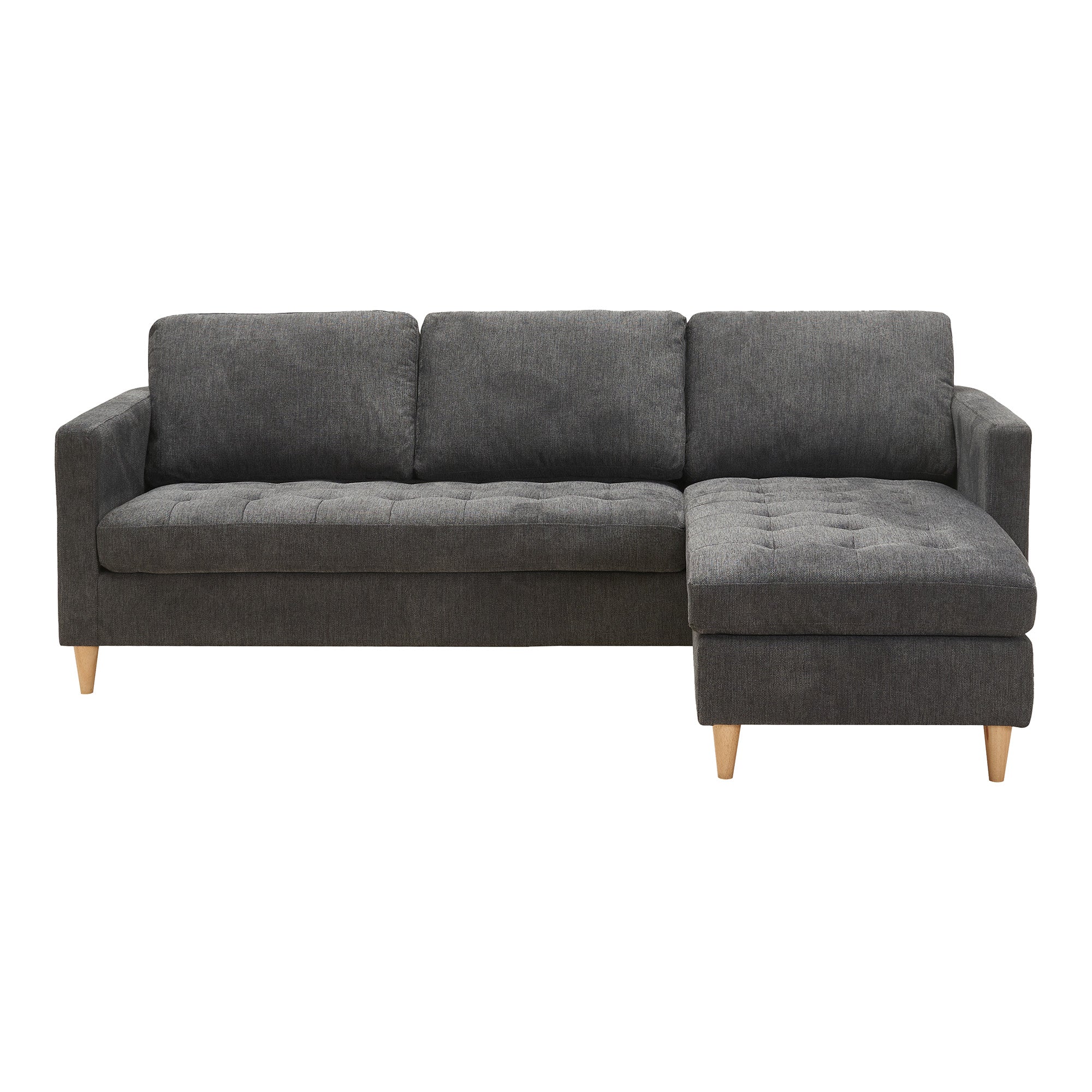 Firenze Sofa Sofa Mørkegrå Med Natur Træben Hn1045 på Afbetaling