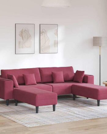 Fløjls Sofa Med Pude Stk Vinrød 208 Fløjl på Afbetaling