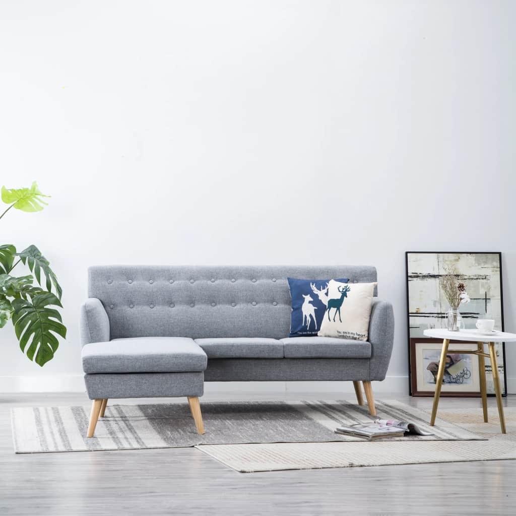 Formet Sofa 171 5x138x81 Stofbetræk Lysegrå på Afbetaling
