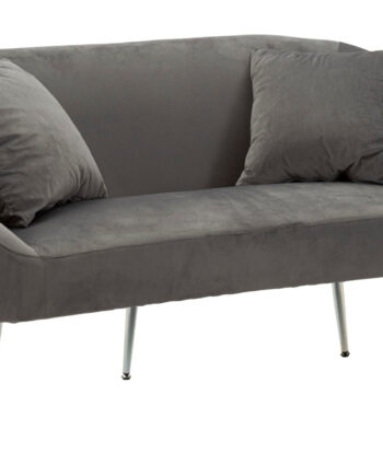 Glam Sofa Sølv Fyrretræ Træ Mdf Polyester Metal 137x69x79 på Afbetaling