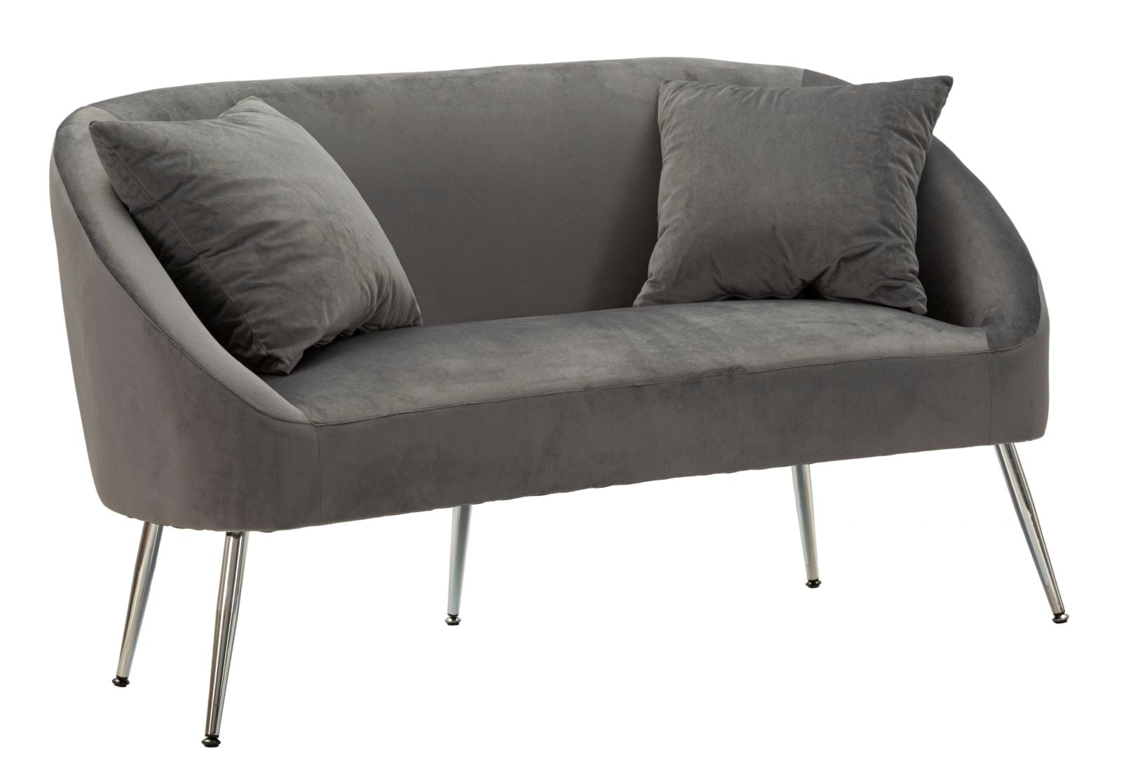 Glam Sofa Sølv Fyrretræ Træ Mdf Polyester Metal 137x69x79 på Afbetaling