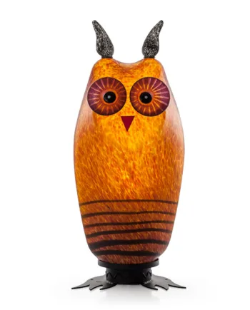 Glaskunst Udendørs Ugle Lampe Fantastisk Borowski Kunstværk Glas Som Tåler Være Ude på Afbetaling