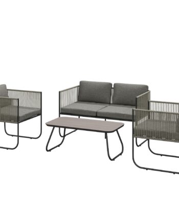 Havemøbelsæt Polyrattan Loungesæt Med Sofa Lænestol Bordhynder Vejrbestandig 116 Brun  Mørkegrå på Afbetaling