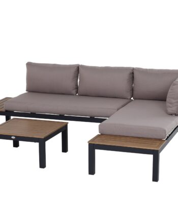 Havemøbelsæt Til Personer Med Sidebord Sofa Med Hynder Udendørs Aluminium 164 på Afbetaling