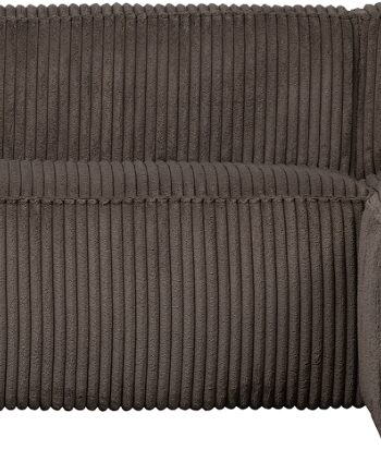 Hjørnesofa Højrevendt Woood Exclusive Bean Ribfløjl 100 Polyester Mørkebrun Sofa på Afbetaling