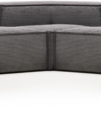 Hjørnesofa Kave Home Blok Fløjl Grå Formet Sofa 290x290 på Afbetaling
