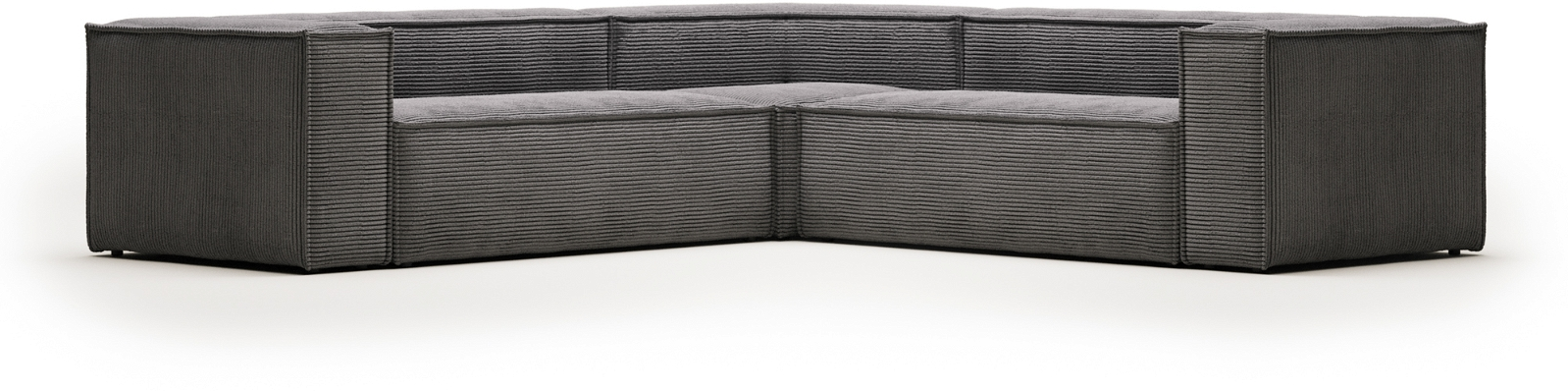Hjørnesofa Kave Home Blok Fløjl Grå Formet Sofa 290x290 på Afbetaling