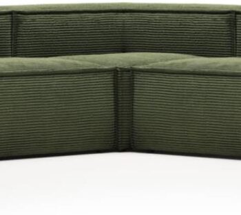 Hjørnesofa Kave Home Blok Grøn Corduroy Personers Sofa 290x290 på Afbetaling