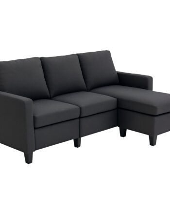 Hjørnesofa Med Sovefunktion Personers Sofa Hynder Hjørnesofa Formet Sofa Til Stue Soveværelse 197 139 Hør Mørkegrå på Afbetaling