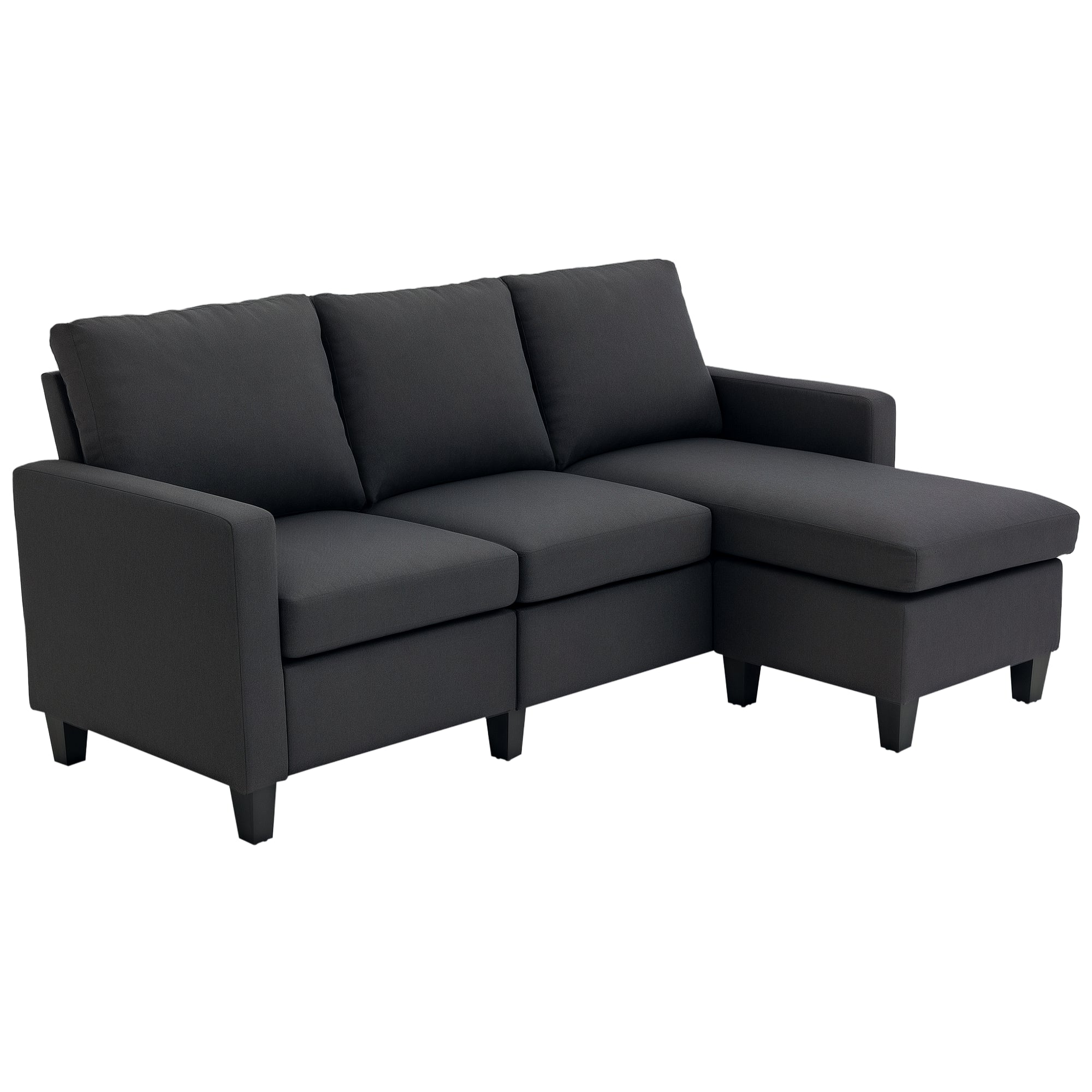 Hjørnesofa Med Sovefunktion Personers Sofa Hynder Hjørnesofa Formet Sofa Til Stue Soveværelse 197 139 Hør Mørkegrå på Afbetaling