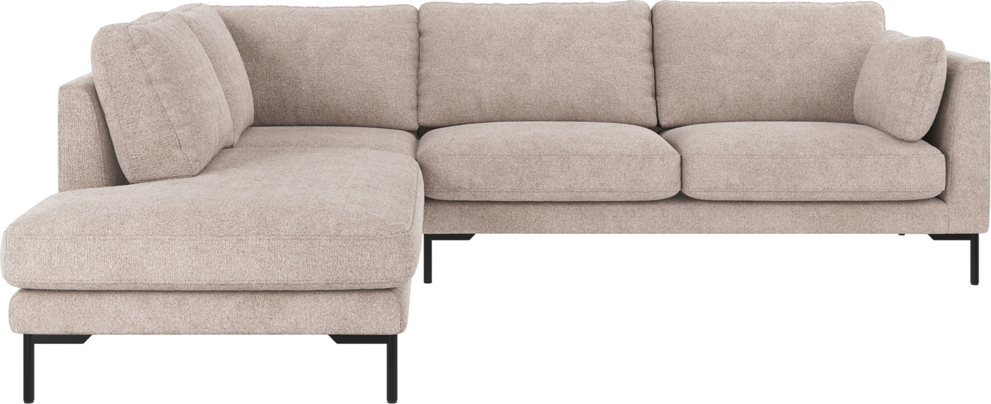 Hjørnesofa Rowico Corwin Venstrevendt Sofa Lysegrå Greg Polyster Metalben 266x226 på Afbetaling