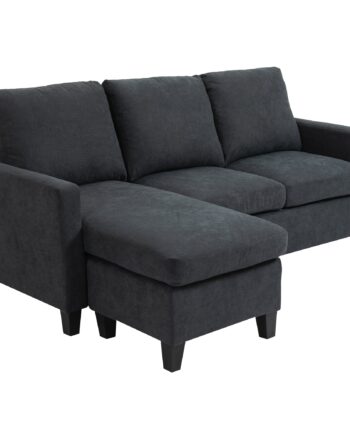 Hjørnesofa Sofasæt Med Vendbar Chaiselong 197 139 Mørkegrå på Afbetaling