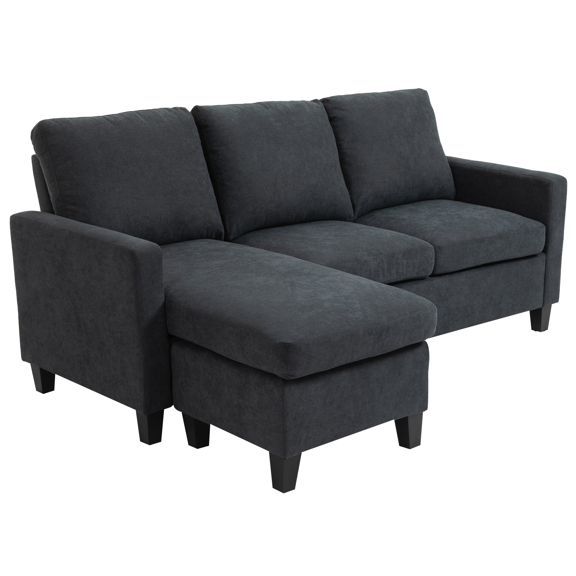 Hjørnesofa Sofasæt Med Vendbar Chaiselong 197 139 Mørkegrå på Afbetaling