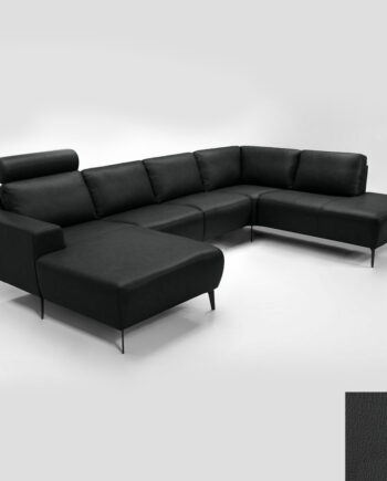 Hjort Knudsen Napoli Sofa Semianilin Læder Semianalin 313 Anthracite på Afbetaling