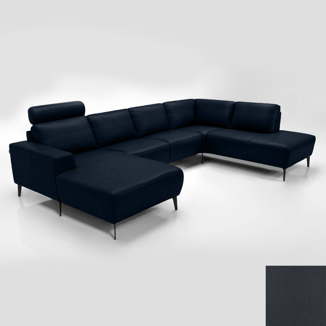 Hjort Knudsen Napoli Sofa Semianilin Læder Semianalin 316 Blue på Afbetaling