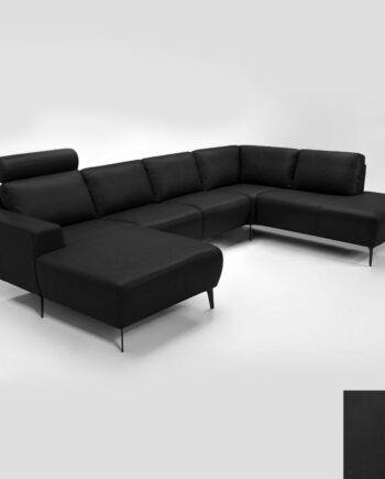 Hjort Knudsen Napoli Sofa Semianilin Læder Semianalin 374 Black på Afbetaling
