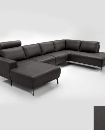 Hjort Knudsen Napoli Sofa Semianilin Læder Semianalin 375 Grey på Afbetaling