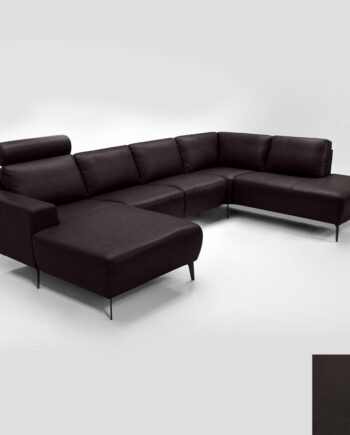 Hjort Knudsen Napoli Sofa Semianilin Læder Semianalin 385 Dark Brown på Afbetaling