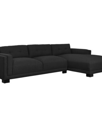 Homeville Napoli Højrevendt Stof Sort 308x176x80cm på Afbetaling