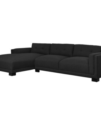 Homeville Napoli Venstrevendt Stof Sort 308x176x80cm på Afbetaling