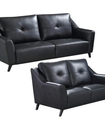 Homeville Nevada Sofa  Pers Læder Sort på Afbetaling