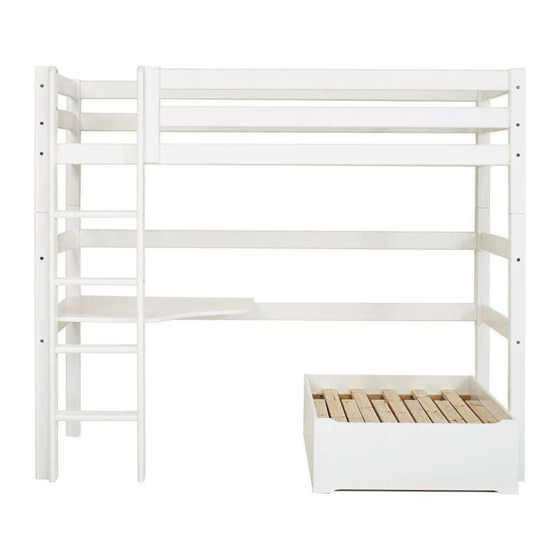 Hoppekids Eco Luxury Mega Seng Lounge Modul Bordplade 90x200 Fleksibel Indlægsbund Hvid på Afbetaling